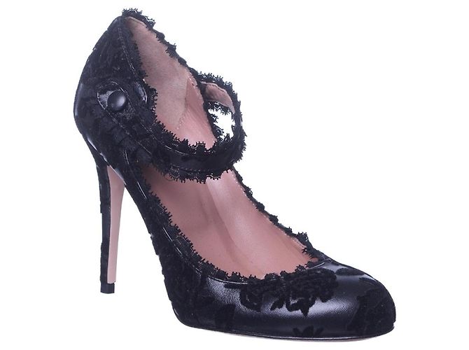 Décolleté Red Valentino in pelle nera Nero - vista 2