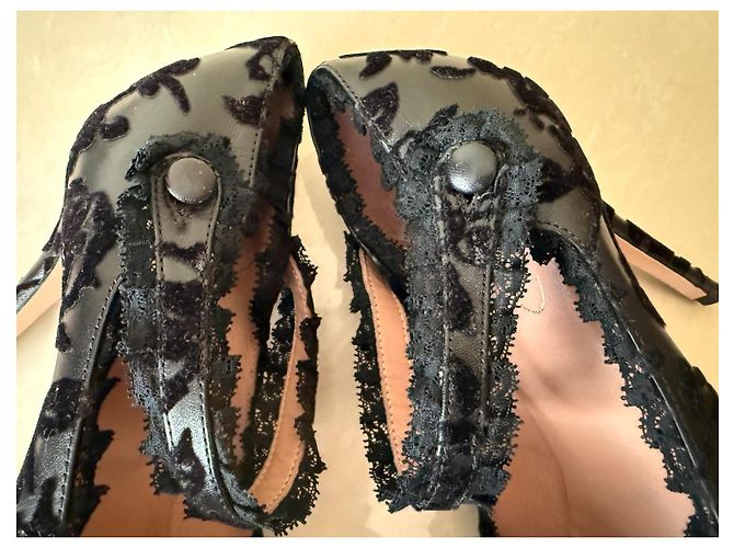 Décolleté Red Valentino in pelle nera Nero - vista 8