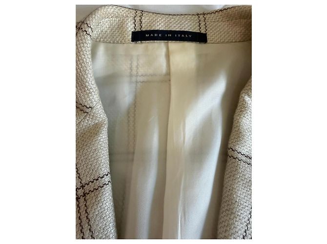 Autre Marque Pal Zileri Beige Check Double-Breasted Blazer - view 5