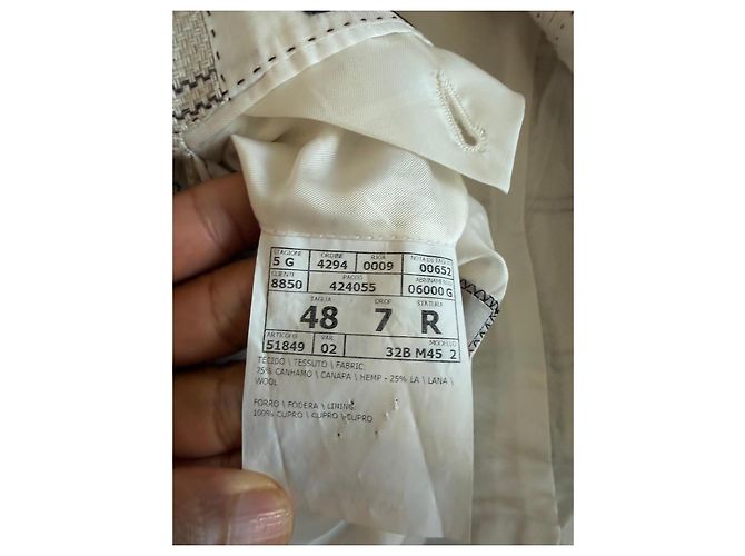 Autre Marque Pal Zileri Beige Check Double-Breasted Blazer - view 6