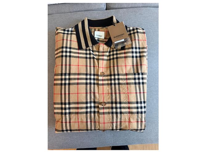 Camicia Burberry a Quadri Iconici Nero Rosso Beige - vista 2