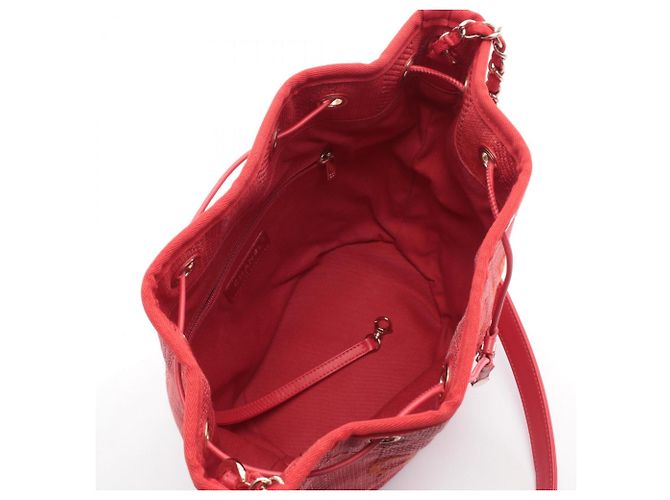 Borsa a Spalla Chanel Deauville Rosso - vista 3