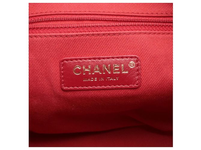 Borsa a Spalla Chanel Deauville Rosso - vista 4