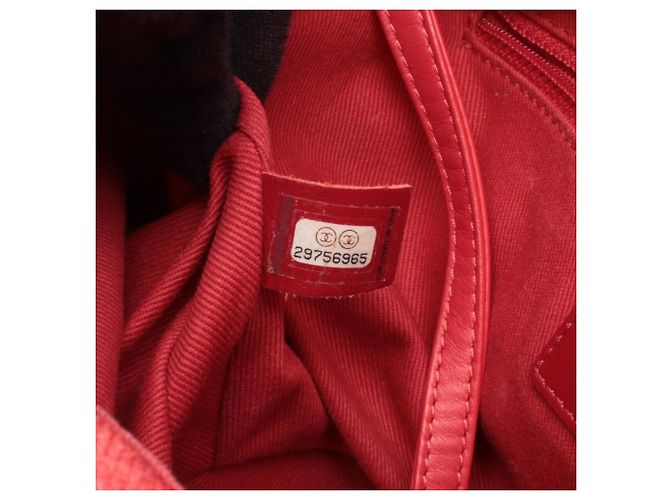 Borsa a Spalla Chanel Deauville Rosso - vista 5