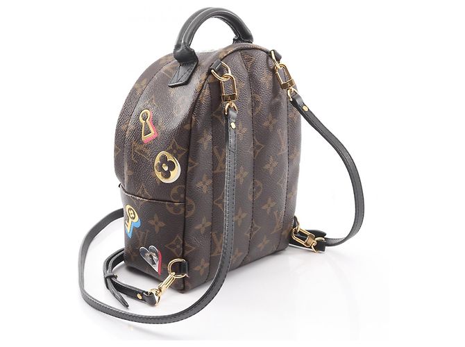 Zaino/borsa Louis Vuitton Palm Springs Mini Monogram Love Lock Marrone Multicolore - vista 2
