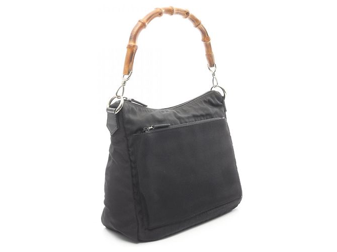 Bolso de Hombro Gucci Bamboo Negro - vista 2