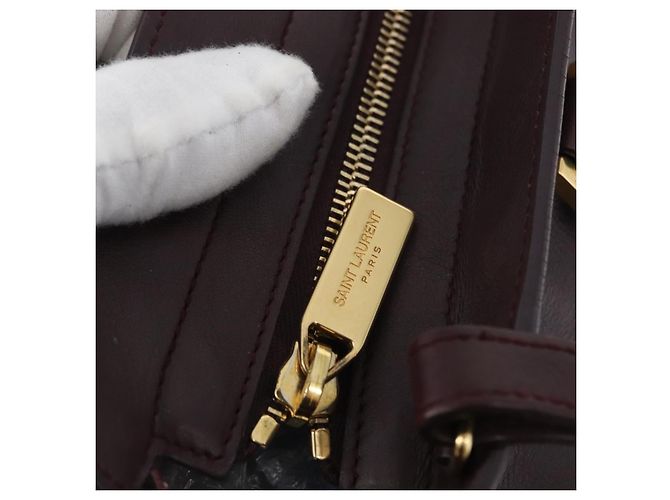SAINT LAURENT petit cabas Borsa a mano in pelle 2 in 1 Viola Oro Auth BA11112 D'oro Porpora - vista 10