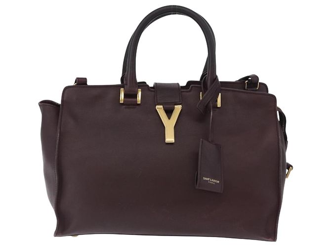 SAINT LAURENT petit cabas Borsa a mano in pelle 2 in 1 Viola Oro Auth BA11112 D'oro Porpora - vista 13