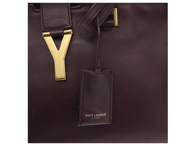 SAINT LAURENT petit cabas Borsa a mano in pelle 2 in 1 Viola Oro Auth BA11112 D'oro Porpora - vista 19