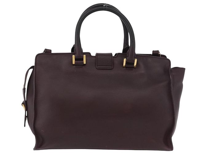 SAINT LAURENT petit cabas Borsa a mano in pelle 2 in 1 Viola Oro Auth BA11112 D'oro Porpora - vista 2