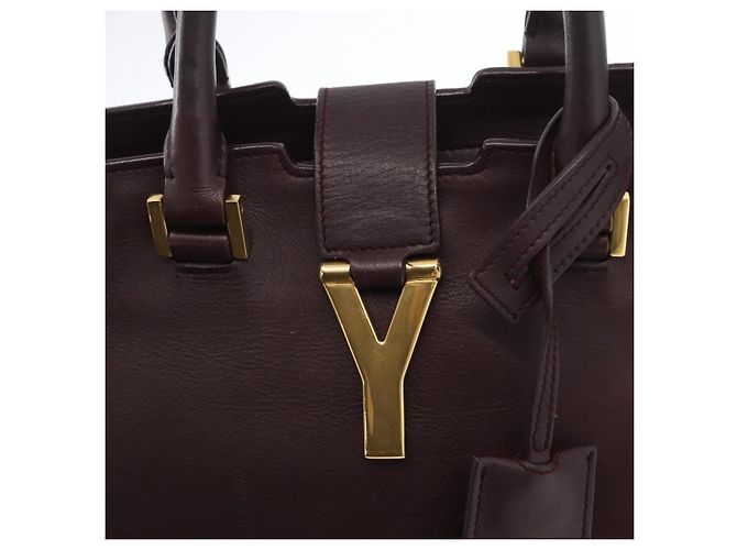 SAINT LAURENT petit cabas Borsa a mano in pelle 2 in 1 Viola Oro Auth BA11112 D'oro Porpora - vista 20