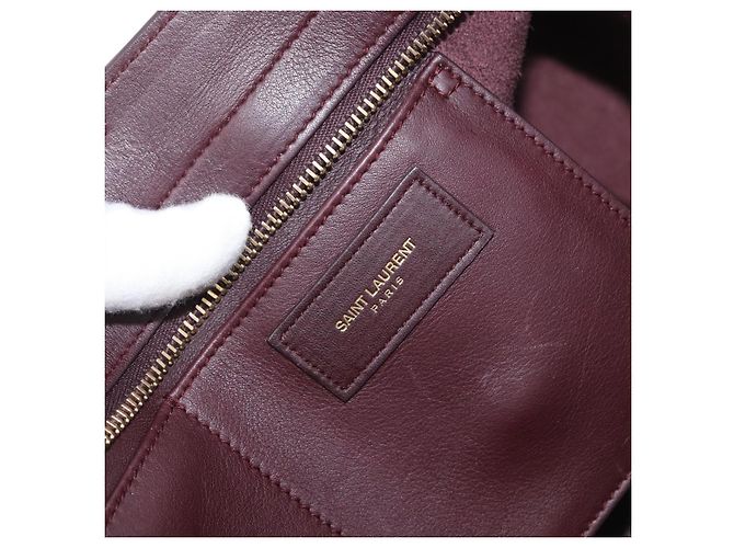 SAINT LAURENT petit cabas Borsa a mano in pelle 2 in 1 Viola Oro Auth BA11112 D'oro Porpora - vista 21