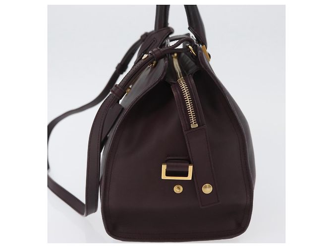 SAINT LAURENT petit cabas Borsa a mano in pelle 2 in 1 Viola Oro Auth BA11112 D'oro Porpora - vista 3