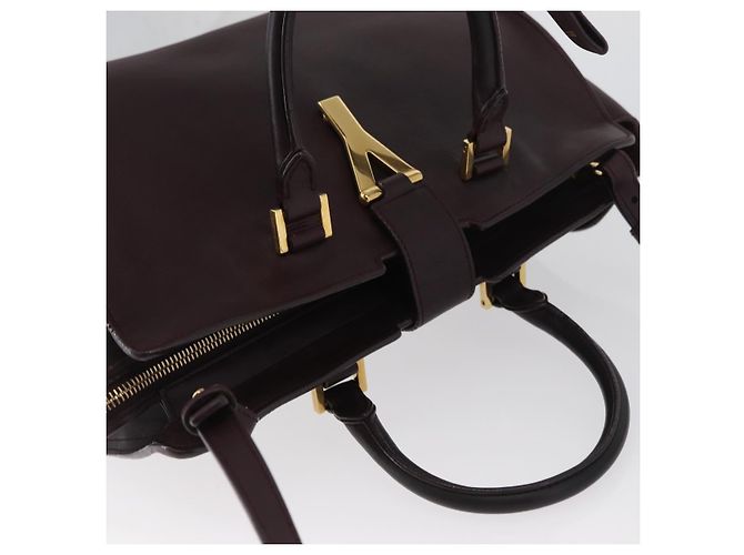 SAINT LAURENT petit cabas Borsa a mano in pelle 2 in 1 Viola Oro Auth BA11112 D'oro Porpora - vista 6