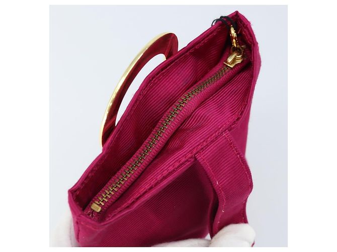 Pochette Circolare CÉLINE in Tela Rosa Oro Auth LNZ130 D'oro - vista 11