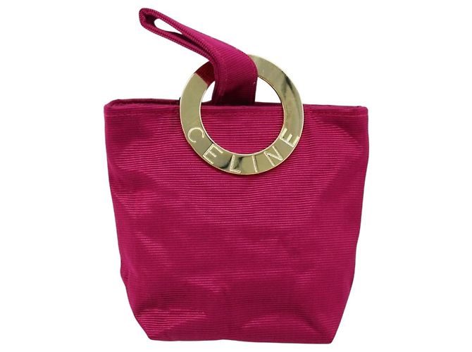Pochette Circolare CÉLINE in Tela Rosa Oro Auth LNZ130 D'oro - vista 13