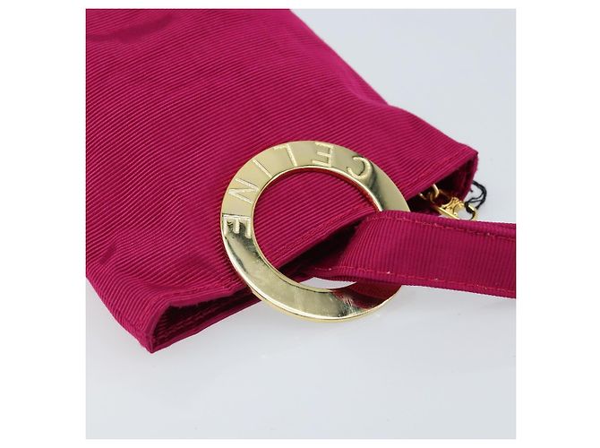Pochette Circolare CÉLINE in Tela Rosa Oro Auth LNZ130 D'oro - vista 6