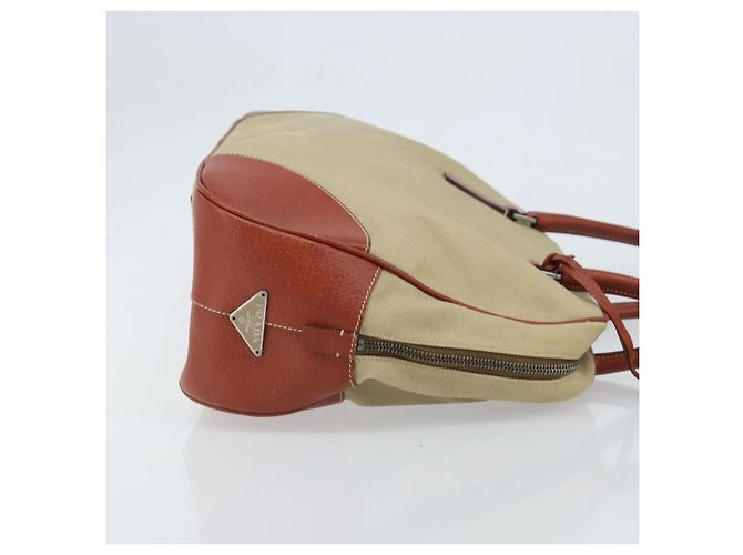PRADA Tote Bag aus Canvas Beige Silber Authentisch ka2799 - Ansicht 3