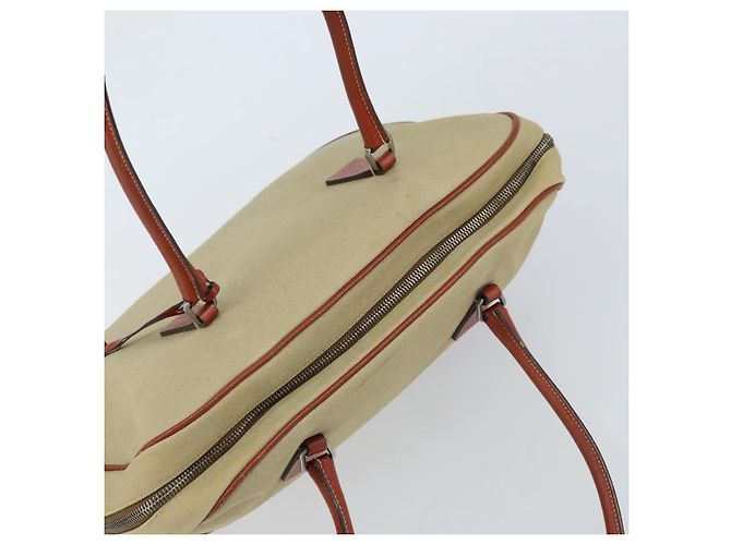 PRADA Tote Bag aus Canvas Beige Silber Authentisch ka2799 - Ansicht 6