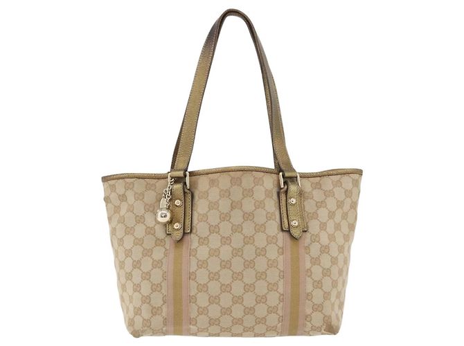 GUCCI GG Canvas Tote Bag Beige Gold 137396 Auth BA11082 - Ansicht 2
