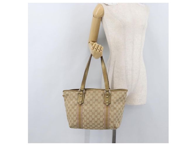 GUCCI GG Canvas Tote Bag Beige Gold 137396 Auth BA11082 - Ansicht 22