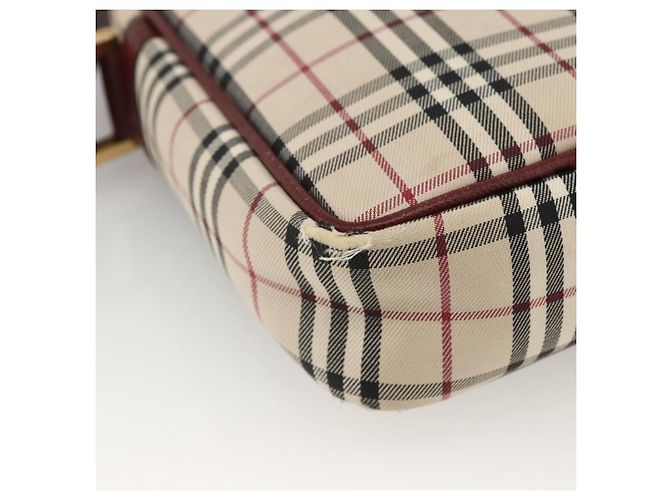 Borsa a Spalla Nova Check in Tela Beige Oro Auth bs33586 di BURBERRY D'oro - vista 14