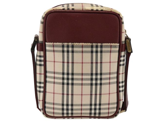 Borsa a Spalla Nova Check in Tela Beige Oro Auth bs33586 di BURBERRY D'oro - vista 2