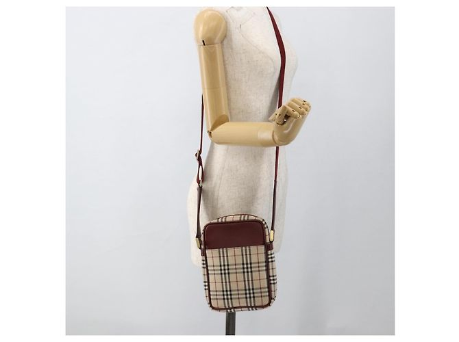 Borsa a Spalla Nova Check in Tela Beige Oro Auth bs33586 di BURBERRY D'oro - vista 24