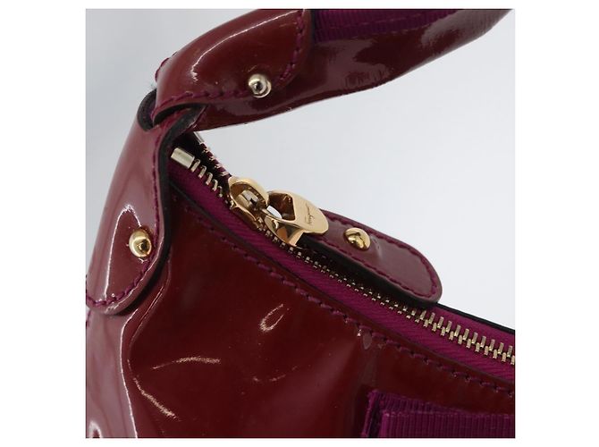 Borsa a mano Salvatore Ferragamo in pelle verniciata viola e oro Auth BA10072 D'oro Porpora - vista 10