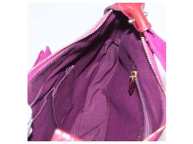 Borsa a mano Salvatore Ferragamo in pelle verniciata viola e oro Auth BA10072 D'oro Porpora - vista 20