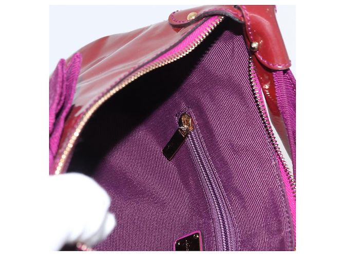Borsa a mano Salvatore Ferragamo in pelle verniciata viola e oro Auth BA10072 D'oro Porpora - vista 21
