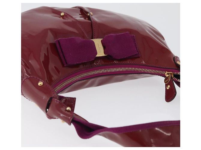 Borsa a mano Salvatore Ferragamo in pelle verniciata viola e oro Auth BA10072 D'oro Porpora - vista 6