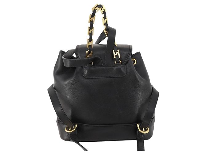 Zaino in pelle nero e oro Gianni Versace Auth BA10433 D'oro - vista 2