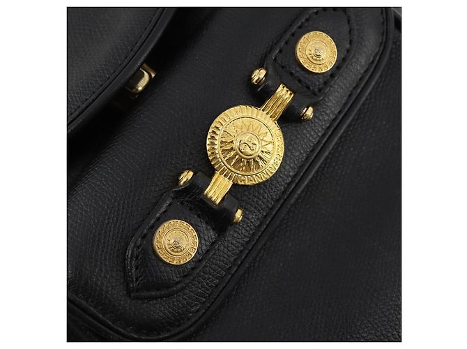 Zaino in pelle nero e oro Gianni Versace Auth BA10433 D'oro - vista 20