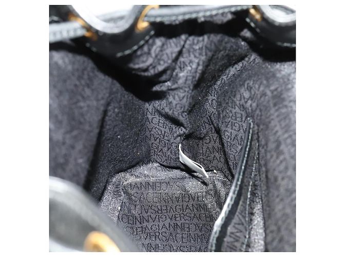 Zaino in pelle nero e oro Gianni Versace Auth BA10433 D'oro - vista 23