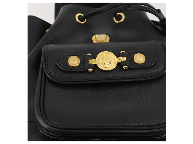 Zaino in pelle nero e oro Gianni Versace Auth BA10433 D'oro - vista 24