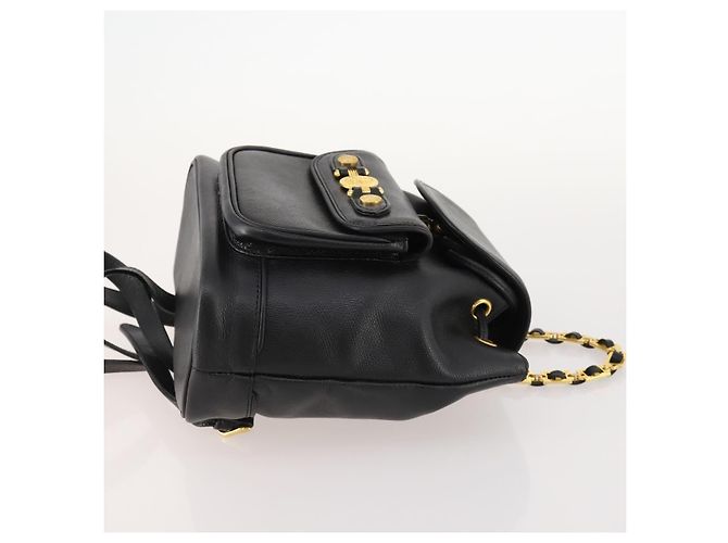 Zaino in pelle nero e oro Gianni Versace Auth BA10433 D'oro - vista 3