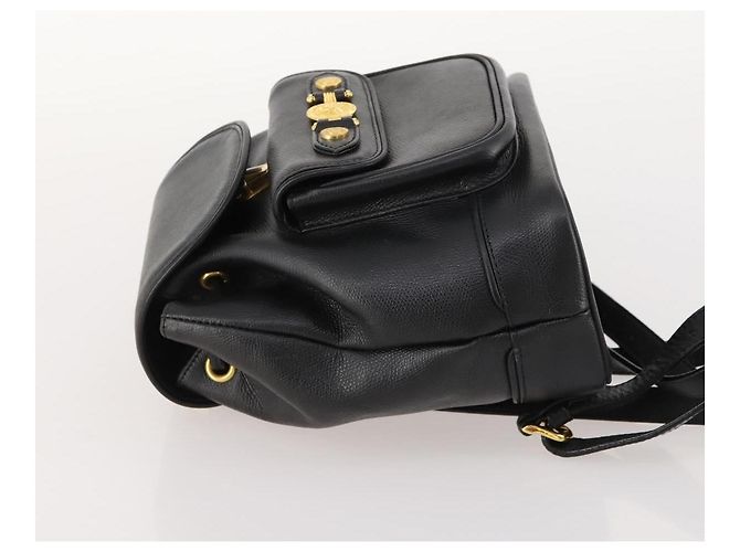 Zaino in pelle nero e oro Gianni Versace Auth BA10433 D'oro - vista 4