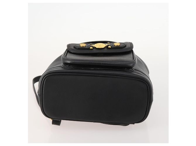 Zaino in pelle nero e oro Gianni Versace Auth BA10433 D'oro - vista 5