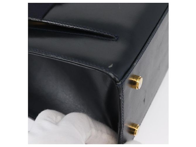 Borsa a mano Salvatore Ferragamo in pelle 2 in 1 blu navy oro Auth ki6504 D'oro - vista 17