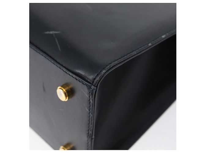 Borsa a mano Salvatore Ferragamo in pelle 2 in 1 blu navy oro Auth ki6504 D'oro - vista 20