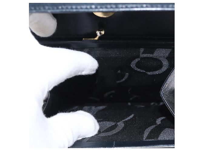 Borsa a mano Salvatore Ferragamo in pelle 2 in 1 blu navy oro Auth ki6504 D'oro - vista 28