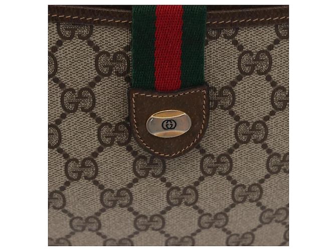 Borsa a Spalla Gucci GG Supreme Web Sherry Line PVC Beige 904 02 026 Auth 172873 - vista 14