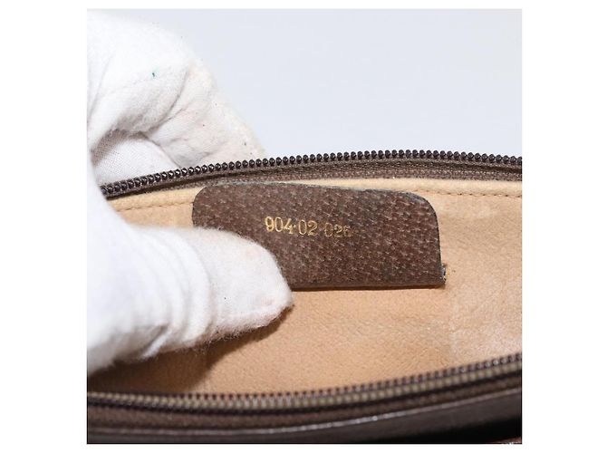Borsa a Spalla Gucci GG Supreme Web Sherry Line PVC Beige 904 02 026 Auth 172873 - vista 21