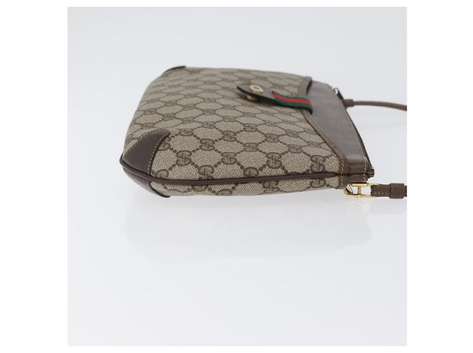 Borsa a Spalla Gucci GG Supreme Web Sherry Line PVC Beige 904 02 026 Auth 172873 - vista 4