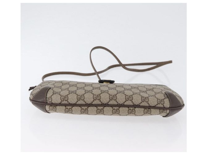 Borsa a Spalla Gucci GG Supreme Web Sherry Line PVC Beige 904 02 026 Auth 172873 - vista 9