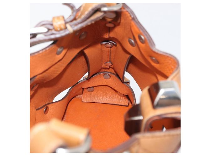 PRADA Borsa a Spalla con Borchie in Pelle Plastica Marrone Argento Auth 172906SAV - vista 14