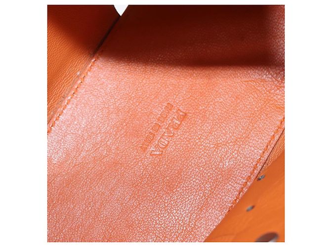 PRADA Borsa a Spalla con Borchie in Pelle Plastica Marrone Argento Auth 172906SAV - vista 9