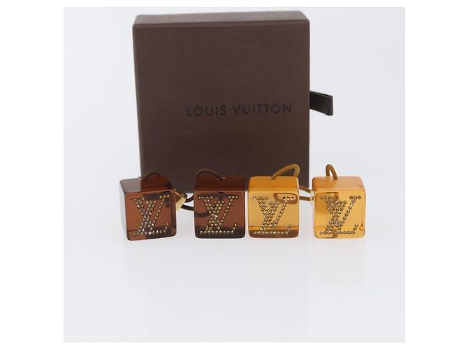 LOUIS VUITTON Clip per Capelli Cube in Plastica Marrone LV Auth BA11080 - vista 10