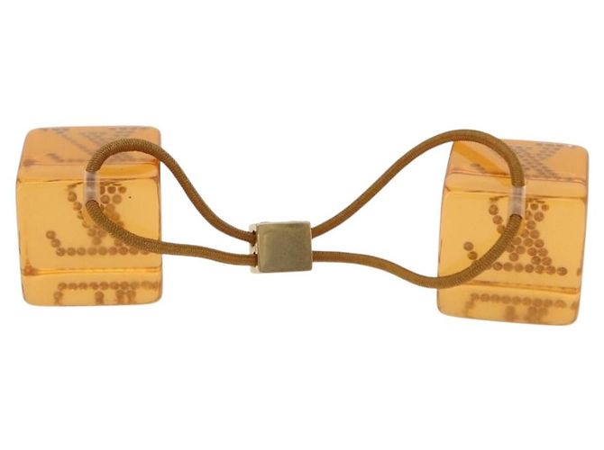 LOUIS VUITTON Clip per Capelli Cube in Plastica Marrone LV Auth BA11080 - vista 7